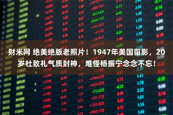 财米网 绝美绝版老照片！1947年美国留影，20岁杜致礼气质封神，难怪杨振宁念念不忘！