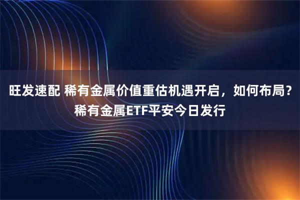 旺发速配 稀有金属价值重估机遇开启，如何布局？稀有金属ETF平安今日发行