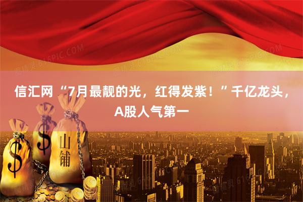 信汇网 “7月最靓的光，红得发紫！”千亿龙头，A股人气第一