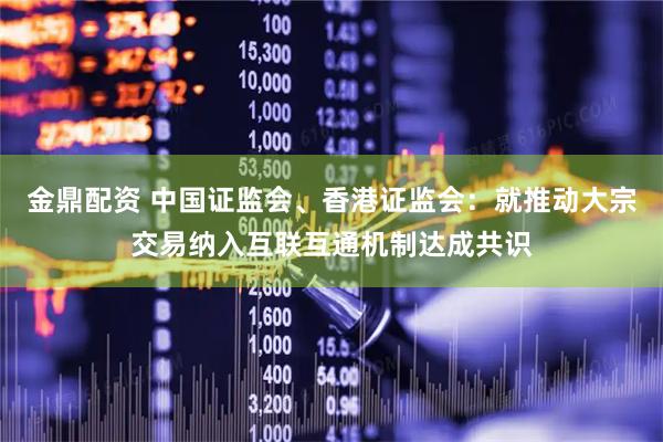 金鼎配资 中国证监会、香港证监会：就推动大宗交易纳入互联互通机制达成共识